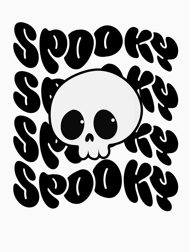 Spooky Cute Skull with Groovy Retro Typography by IstianDesigns