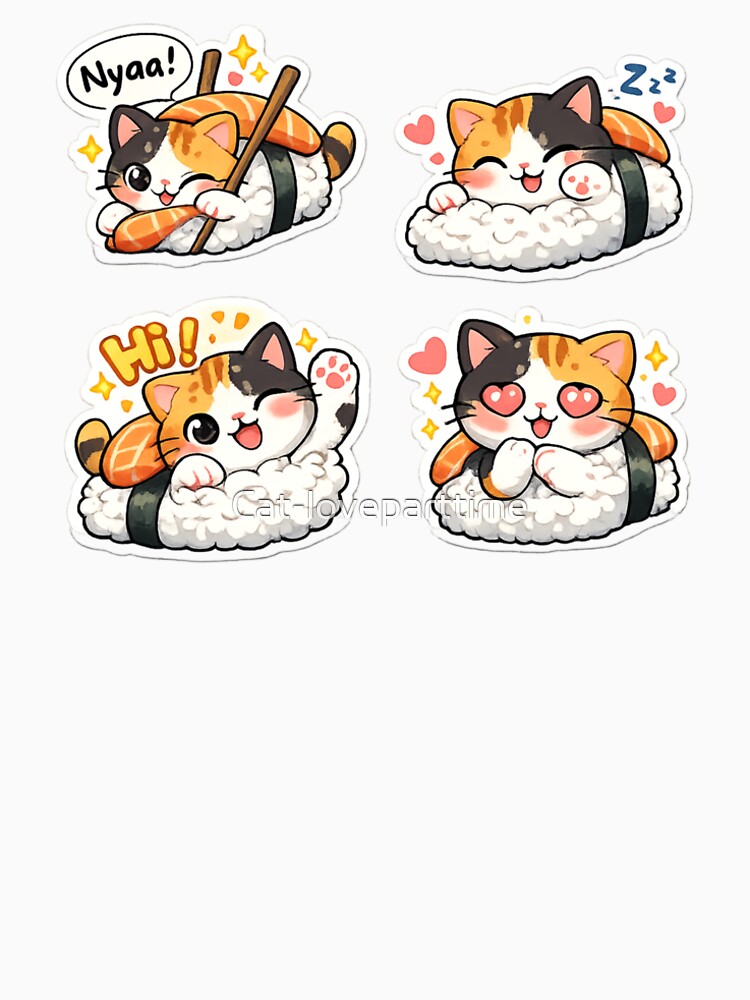 Kawaii Calico Sushi Cat by Cat-loveparttime