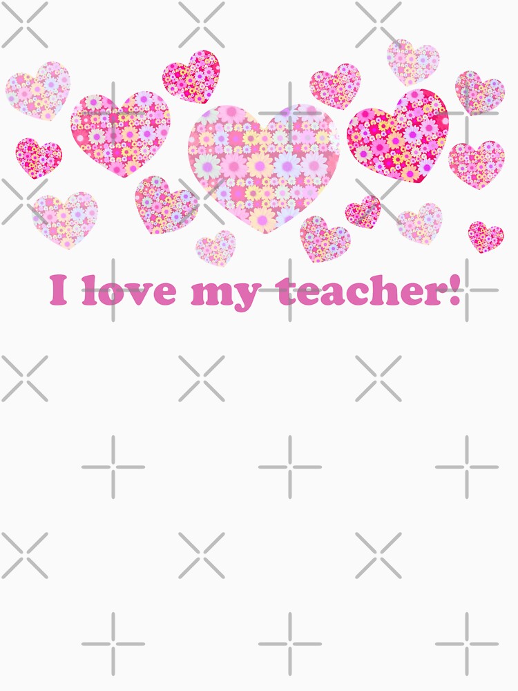 Love my Teacher - Vintage pink hearts by SuncatcherPhoto