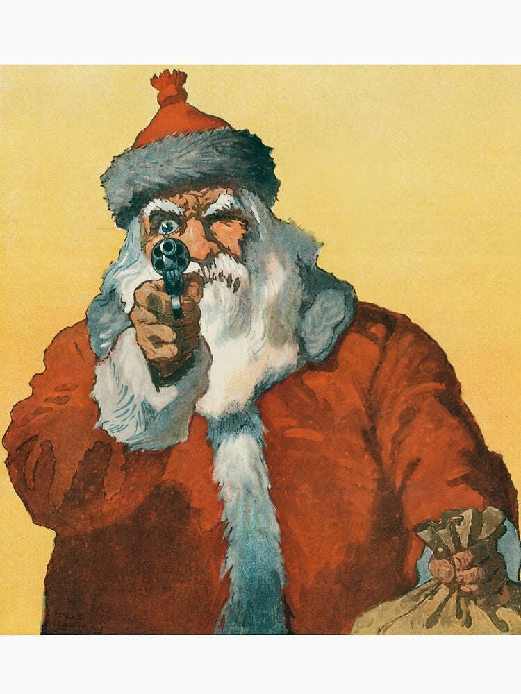 "Hands up!" Santa Claus Pointing a Handgun (1912) by Will Crawford by Designedbysm
