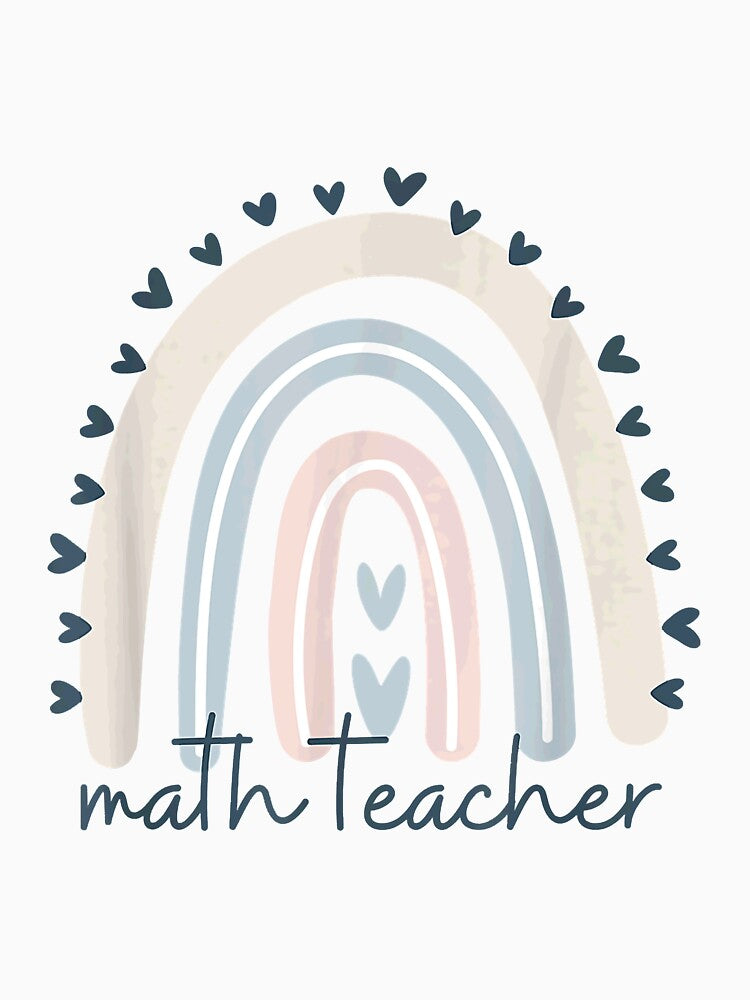 Math Teacher with Rainbow Design by WilliamsonTate
