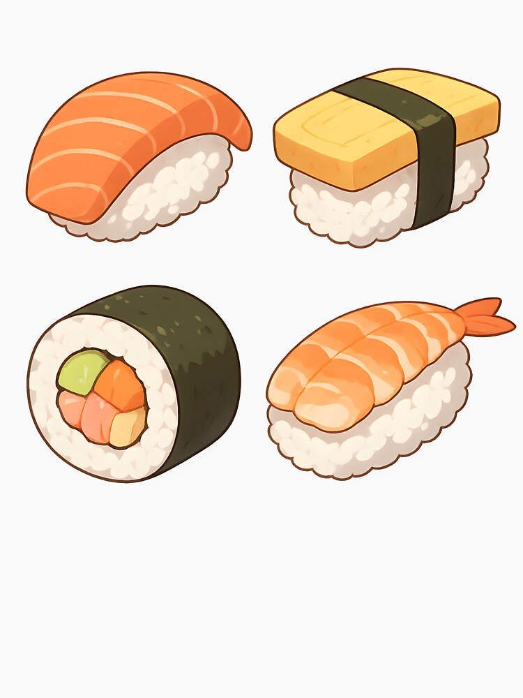 Cute Kawaii Anime Sushi – Adorable Japanese Food Art Design by OsasChild