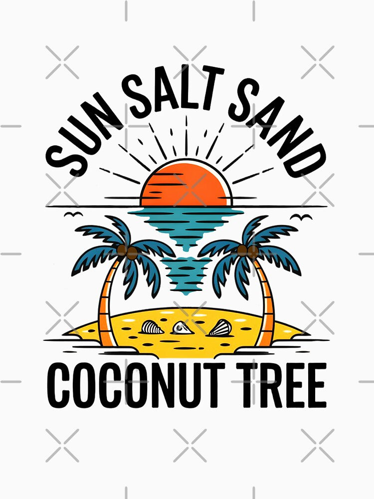 Tropical Sunset Beach Retro Palm Trees And Ocean Summer Vibes by ViktoonShirts