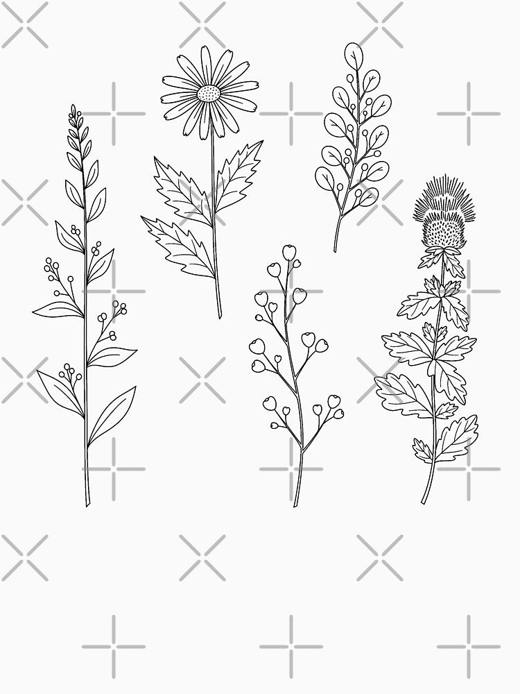 Hand-Drawn Wildflower Botanical Tote by cameoartworks