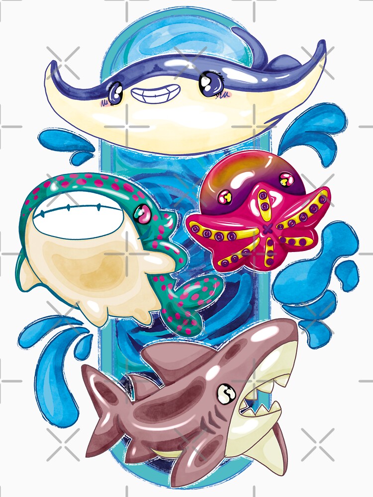Colorful Ocean: Fun and Vibrant Marine Life by LunaNovaArtShop
