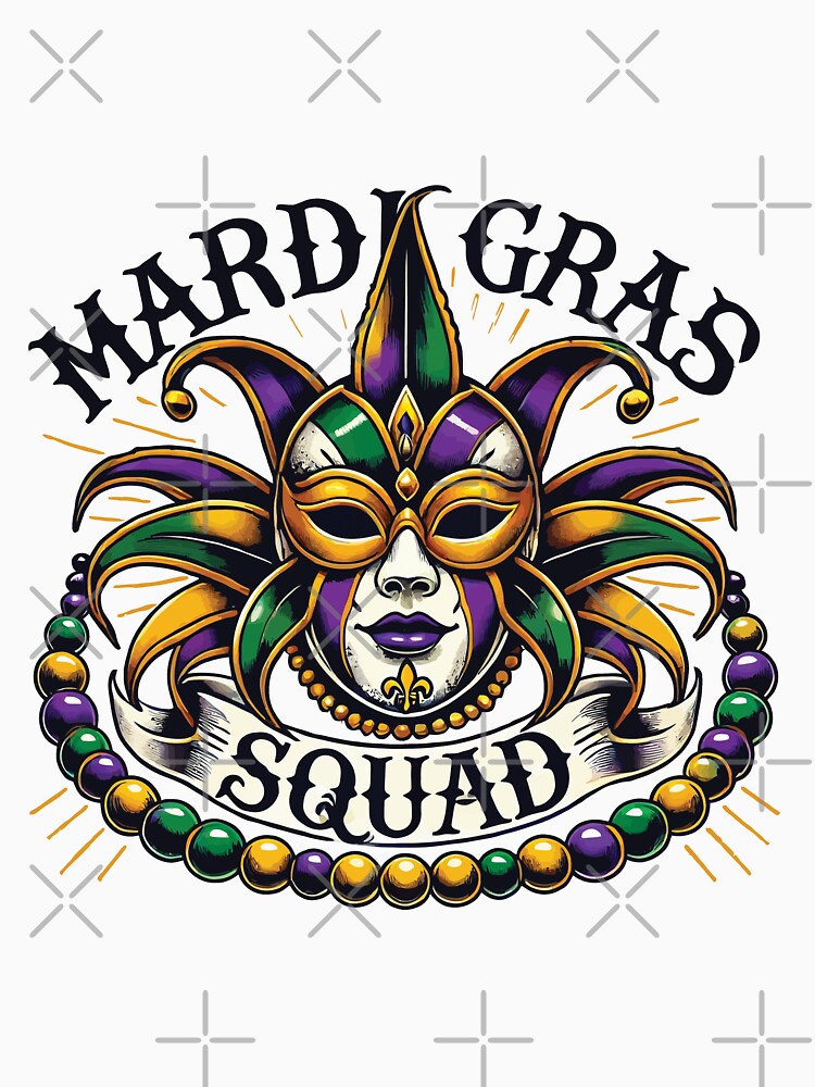 Mardi Gras Squad Mask Beads Festival Spirit by LuminOrb
