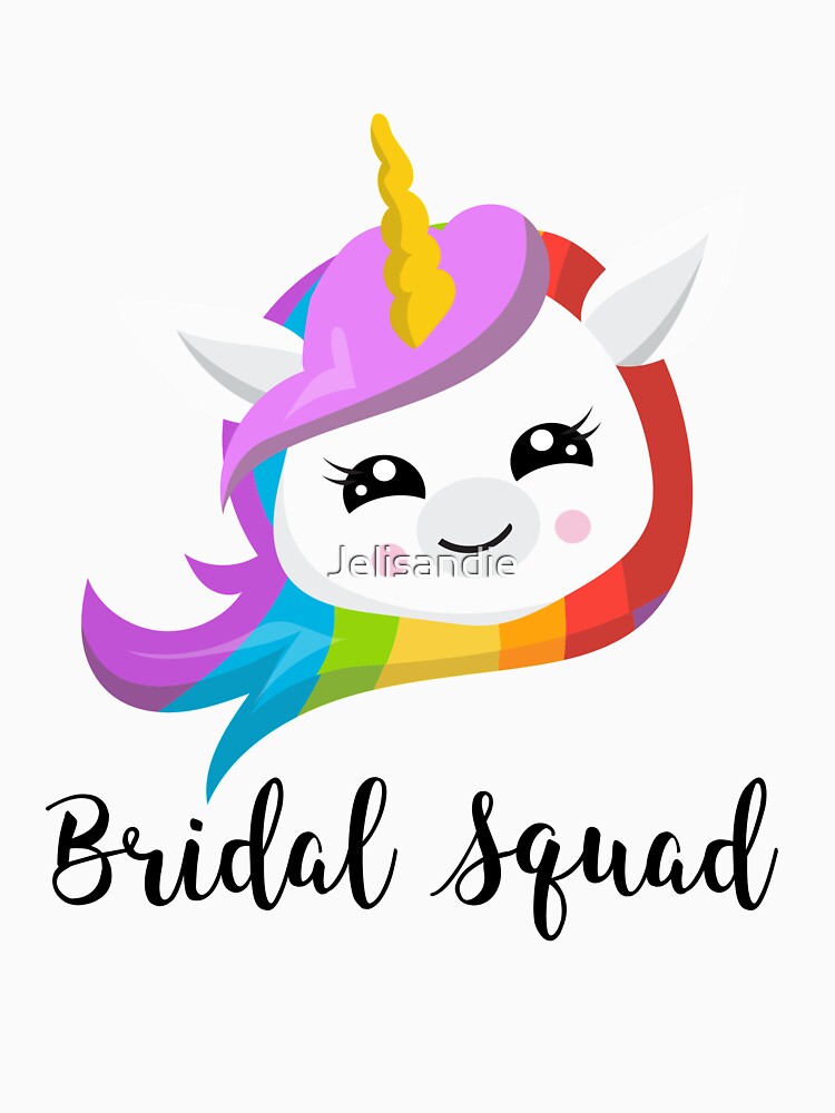 Bridal Squad Unicorn Bachelorette Party Shirt Bridal Shower for Woman by Jelisandie