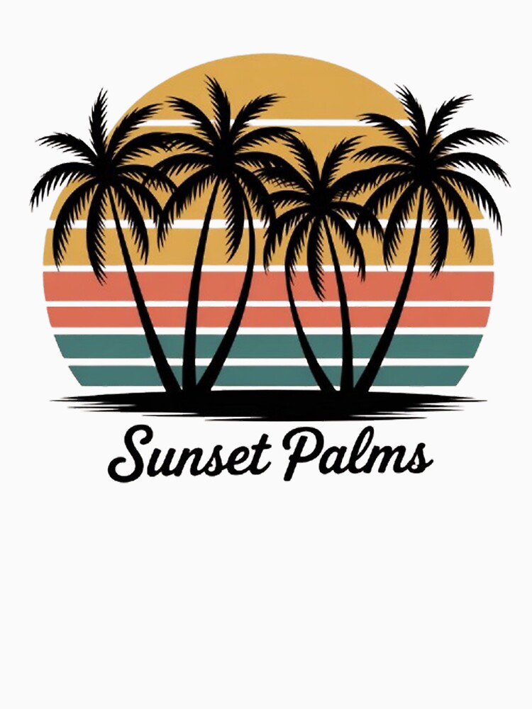 Retro 70s Sunset Palm Trees by BHMARTS