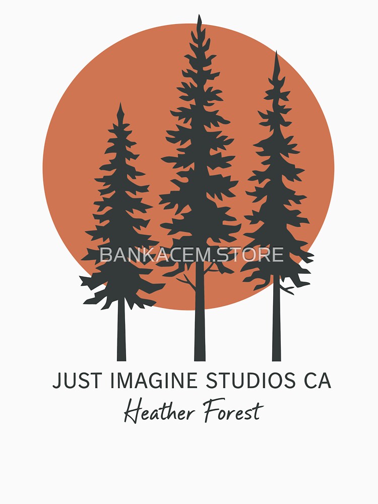 Minimalist Pine Tree Forest Sunset Nature Hiking Tee by BANKACEM.STORE