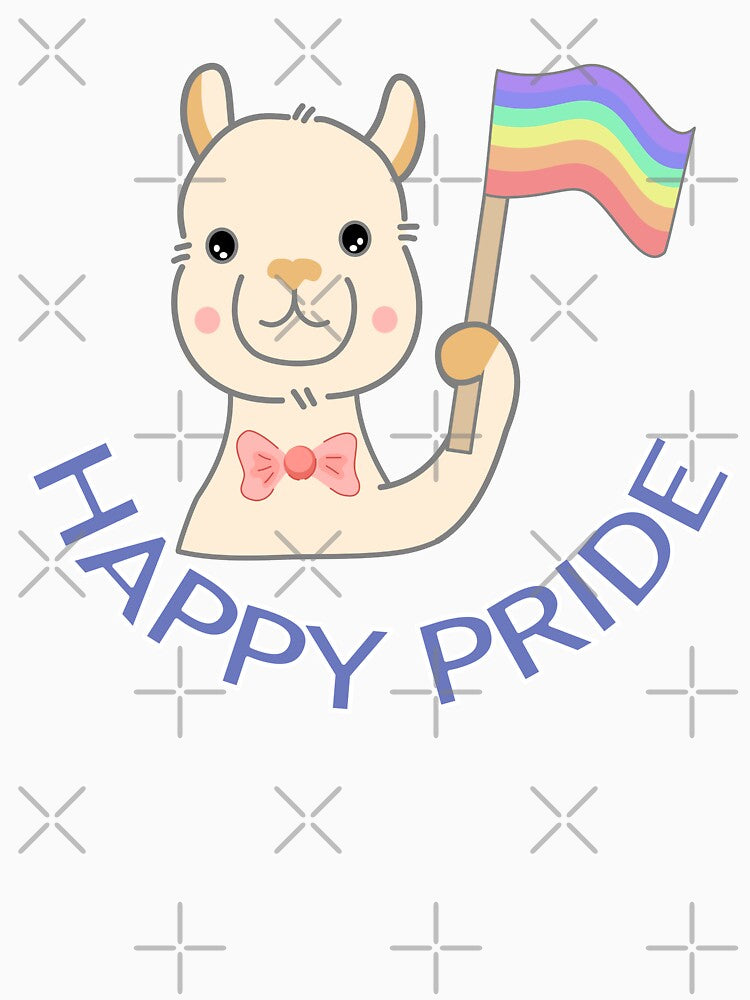 Happy Pride Cute Alpaca Rainbow Flag LGBTQ Graphic by SulariTDsign