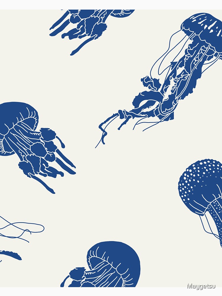 Navy Jellyish Seamless Pattern by Maygetsu