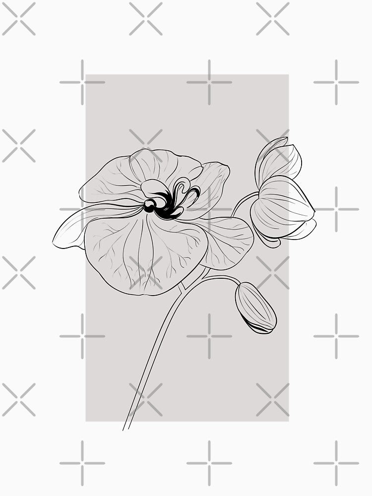 Orchid Flowers Line Art Pastel Garden by dk-design85