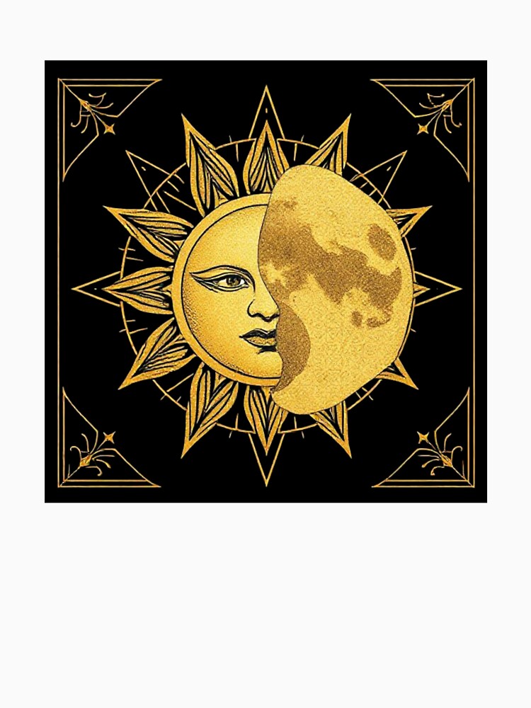 Mystical Sun and Moon Geometric Design by BSL-STORE