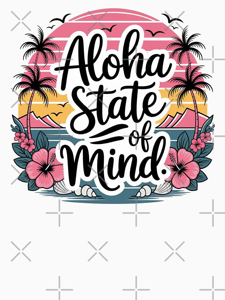 Tropical beach aesthetic retro summer sticker - Aloha State of Mind by KymeraStudio25