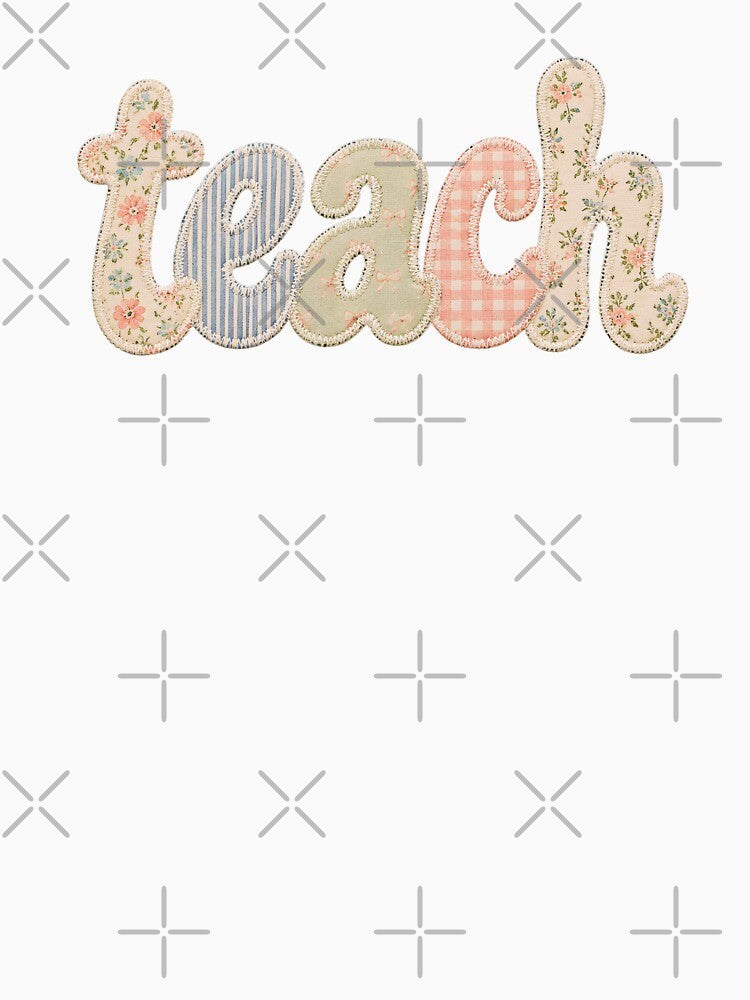 Vintage Floral Embroidered Teach Typography by Auchi_Verse