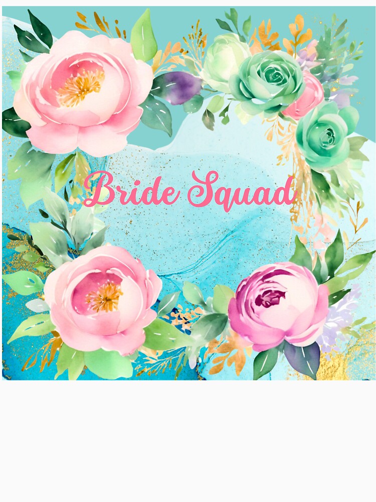 Floral Bride Squad T Shirts by trendteezstore