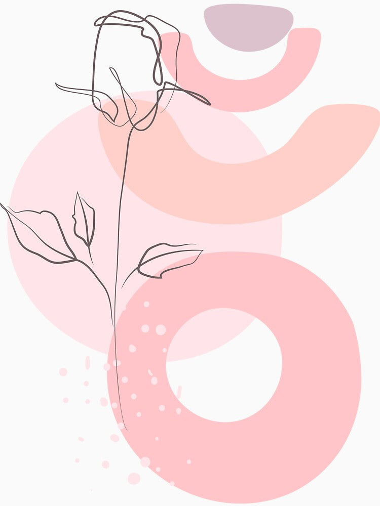 Pink Rose minimalist botanical line art - 1/3 by Ladies-Boutique