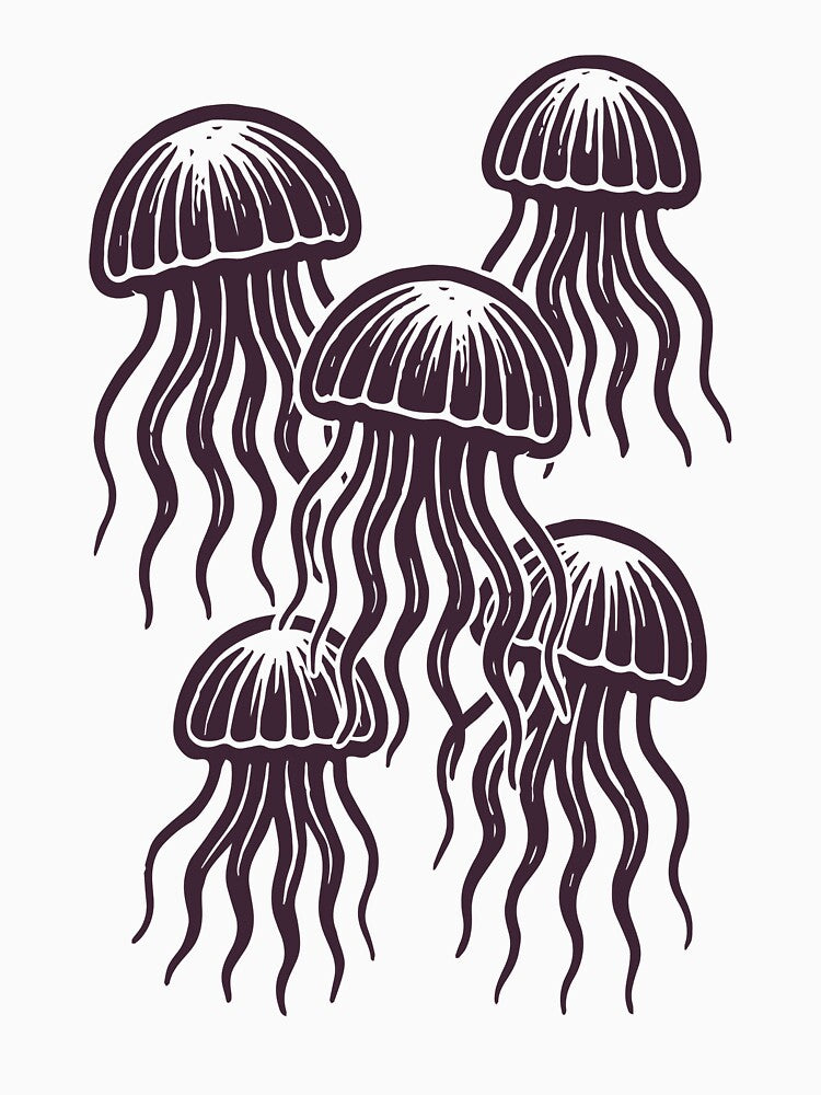 Jellyfish Nautical Fish Print Marine Ocean Sea by kilosdesignstudio