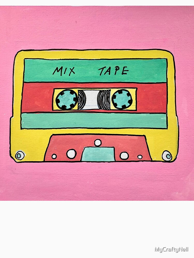 Pastel Mix Tape Retro Cassette by MyCraftyNell