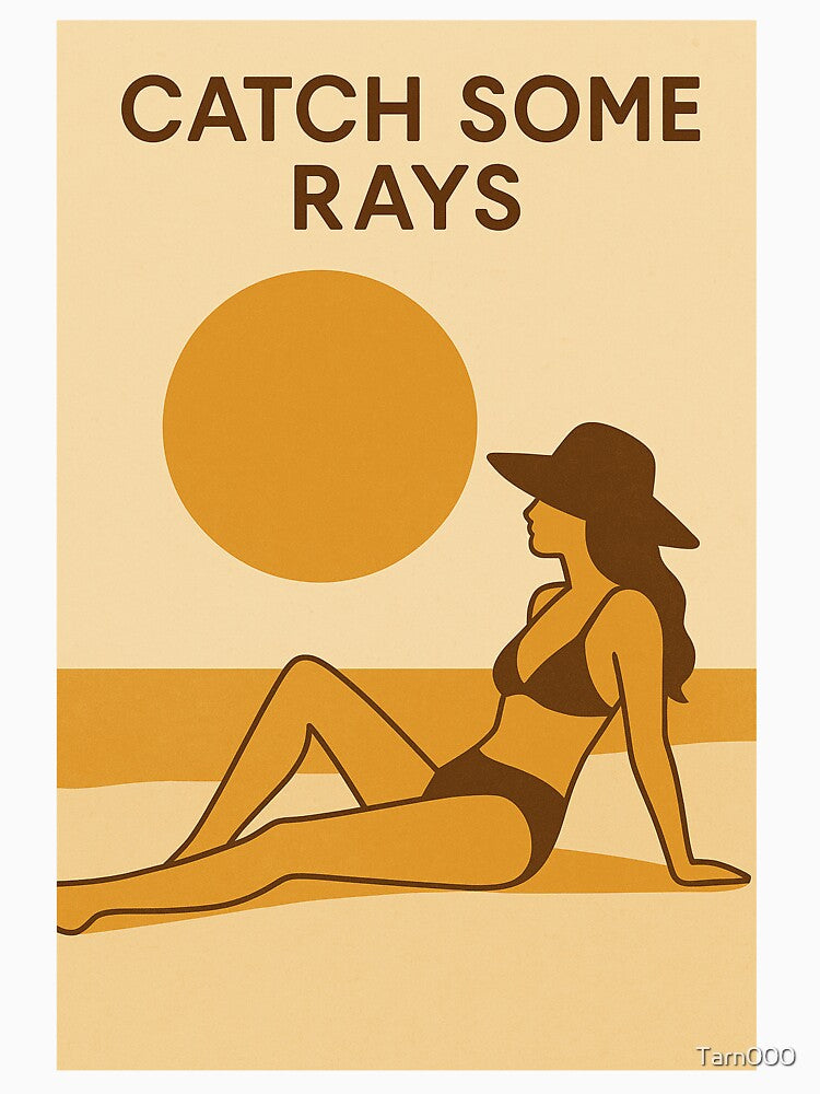 Catch Some Rays – Vintage Minimalist Beach Poster Art by Tarn
