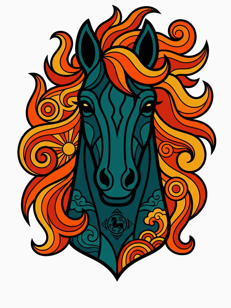 2026 Fire Horse Retro Psychedelic Zodiac by HoganMerch