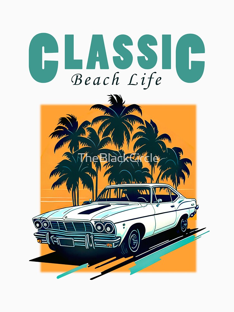 Classic Beach life ,Vintage car ,Sunset ,Beach vibe 002 by TheBlackCircle