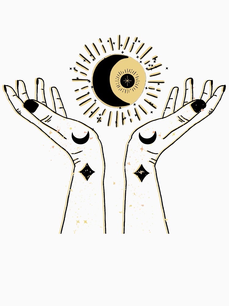 Boho Celestial Sun and Moon Hands by CorAleArt