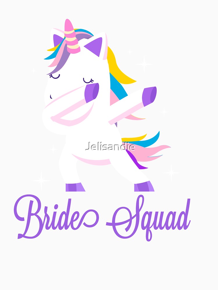 Bride Squad: Purple Dancing Unicorn Bridal Gift Bachelorette Party by Jelisandie