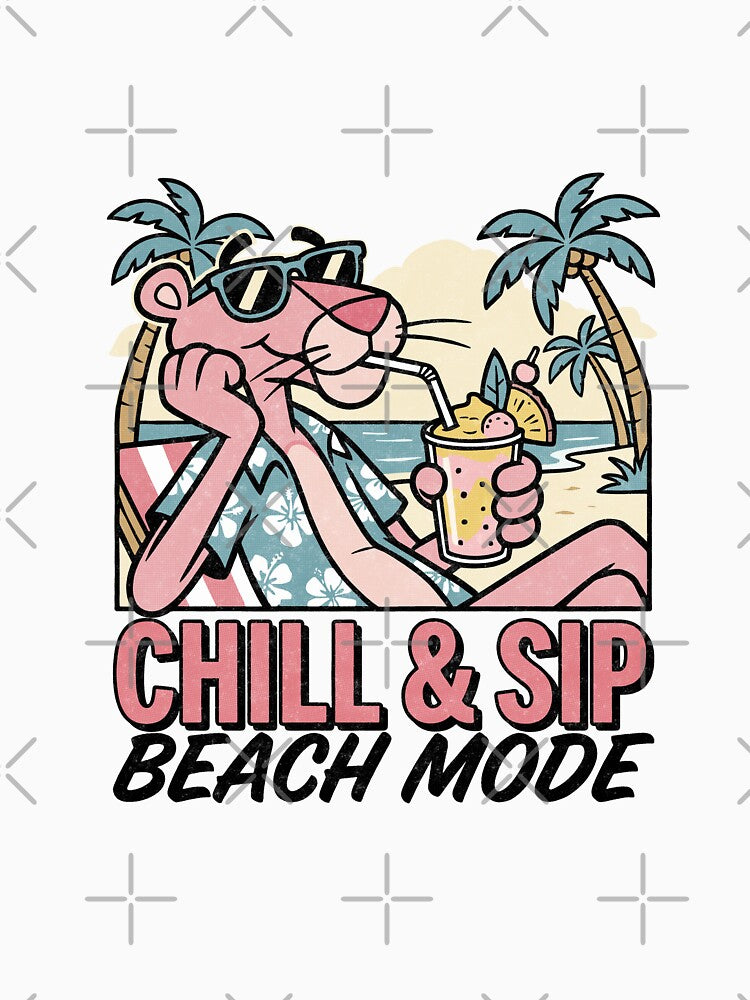 Cool Pink Cat Tropical Chill Design by tollaru