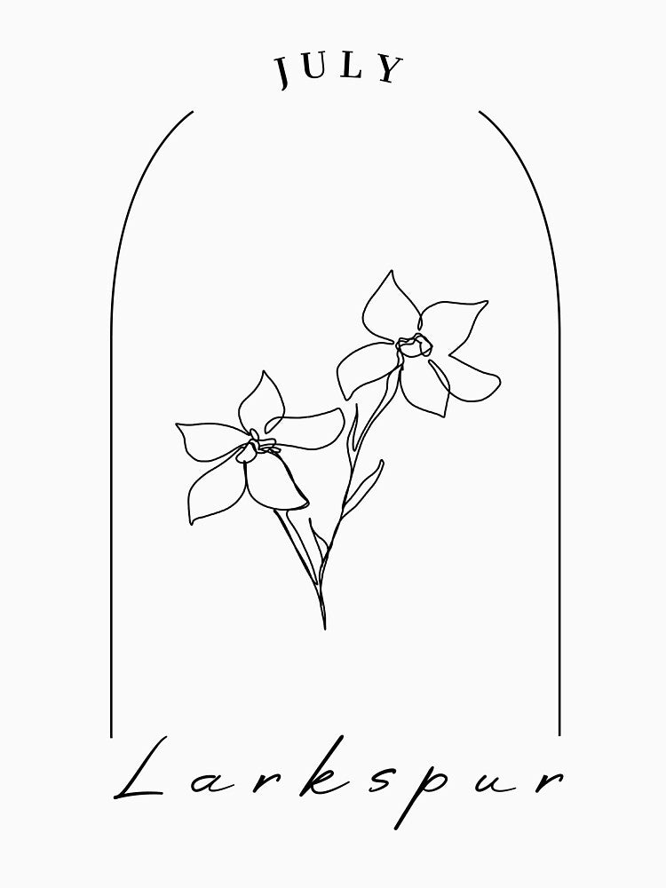 Larkspur - July Birth Flower by MinmalistValley