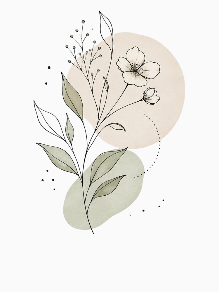 Minimal Botanical Wildflower Line Art by LunaVales