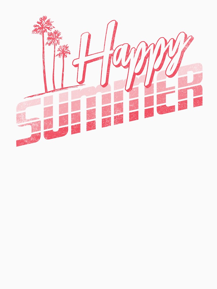Retro Pink Happy Summer Palm Tree by The secret storage room