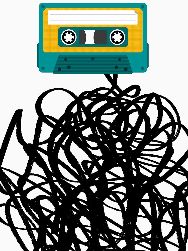 Crazy Jammed Cassette Tape by tapeisdamessage