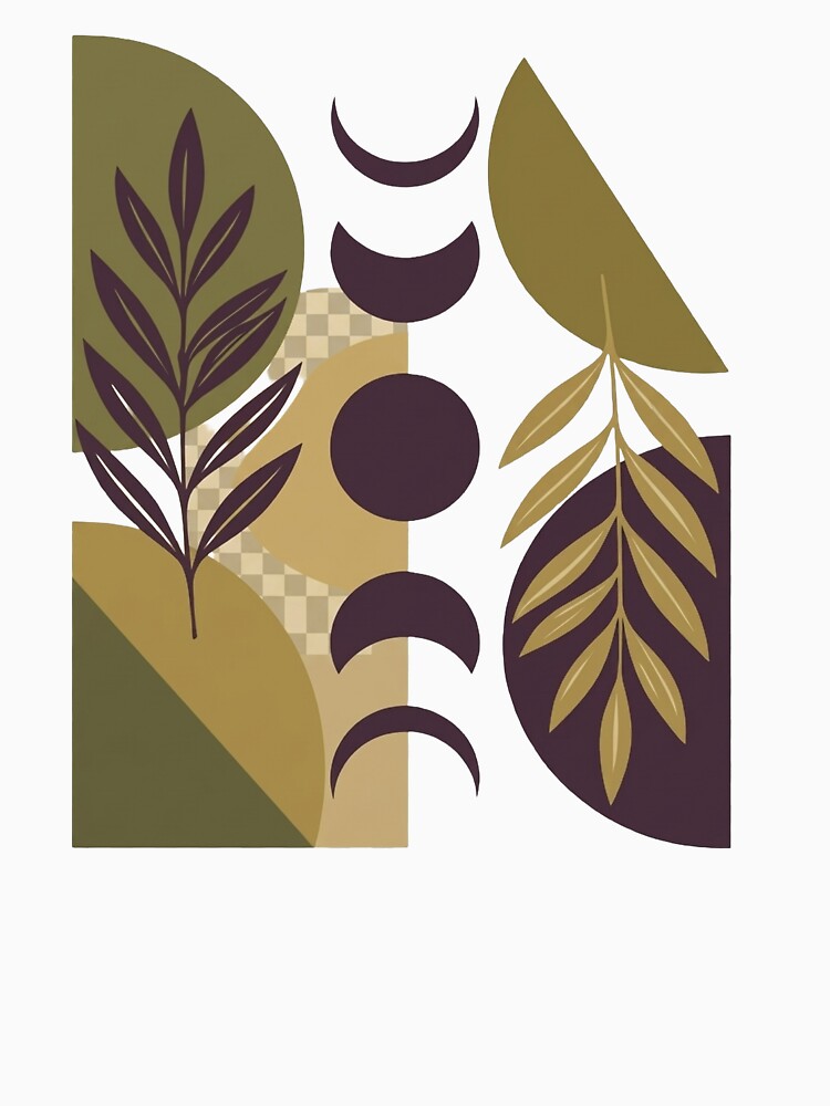 Modern Botanical Moon Phase Wall Art by Reshmakhan