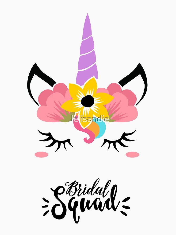 Bridal Squad Unicorn Bride Squad Bachelorette Party Shirt Bridal Shower for Woman by Jelisandie