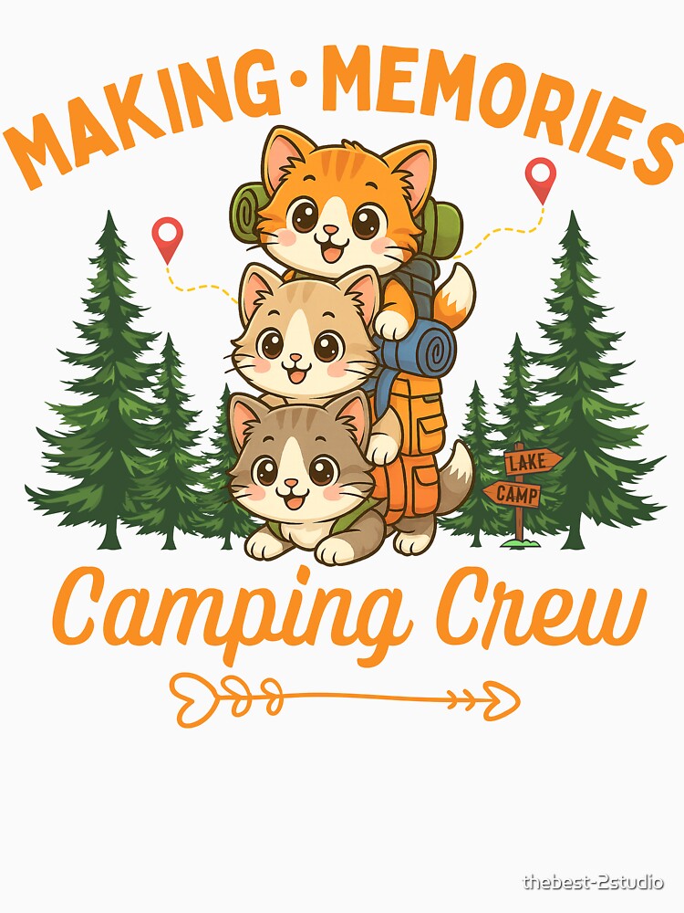 Making Memories Camping Crew Funny Cat Lover by thebest-2studio