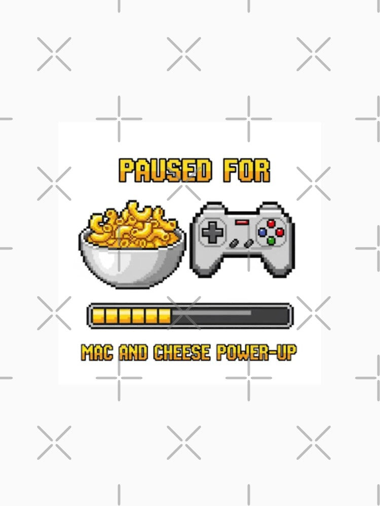 Mac and cheese Pixel art retro gaming gamer 8 bit level up food funny prank weird foodie lover by CheeseBlueprint