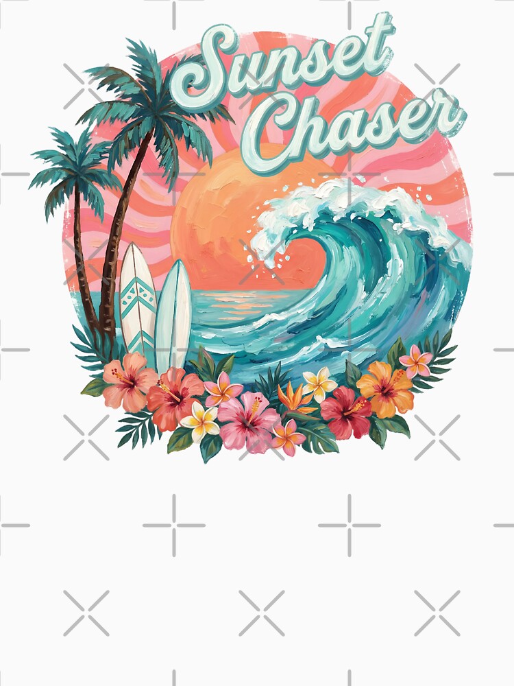 Beach aesthetic retro summer design sticker - Sunset Chaser by KymeraStudio25