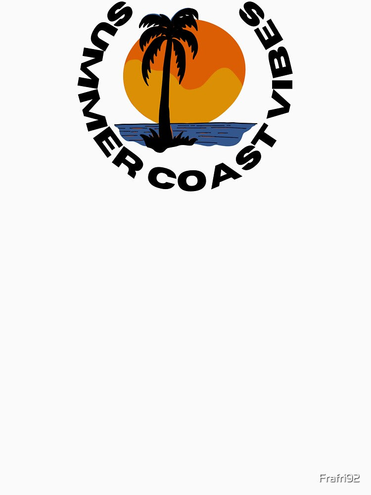 Summer Coast Vibes Retro Sunset Palm Tree Circular Logo by Frafri92
