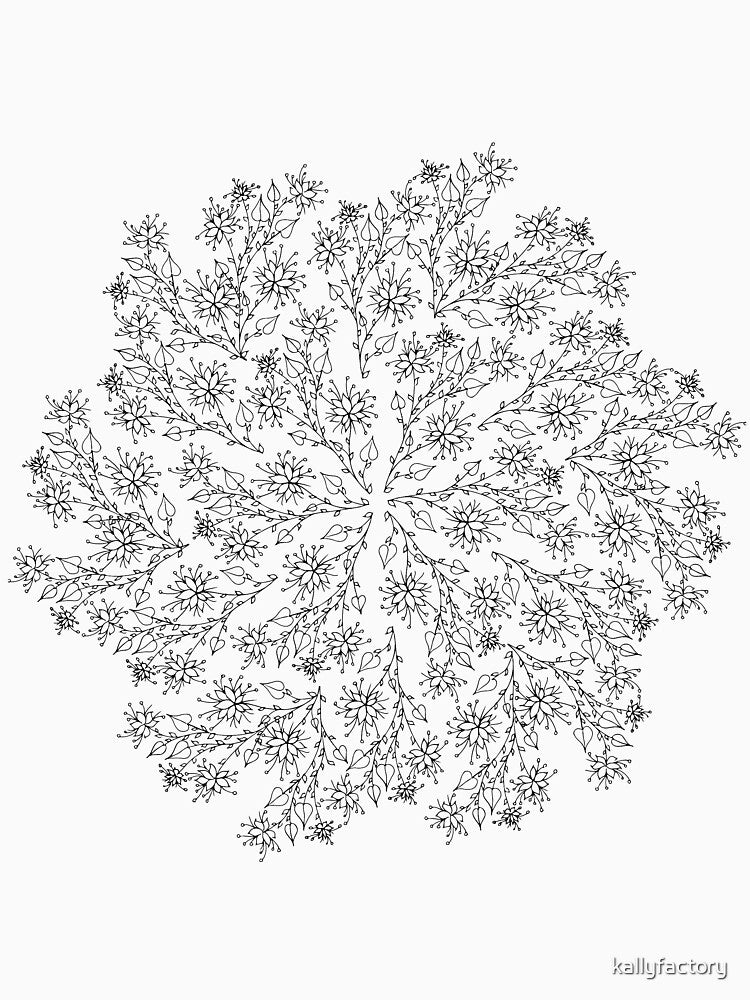 Round Floral Line Art by kallyfactory