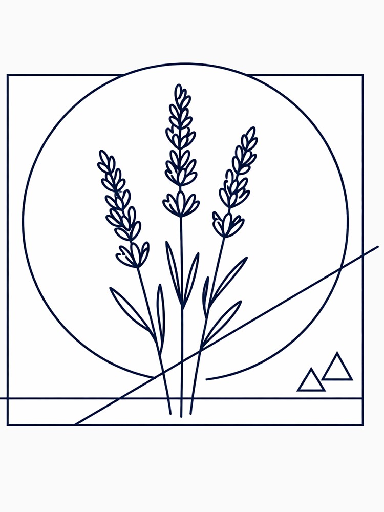 Minimalist Lavender Botanical Line Art by Owcomm