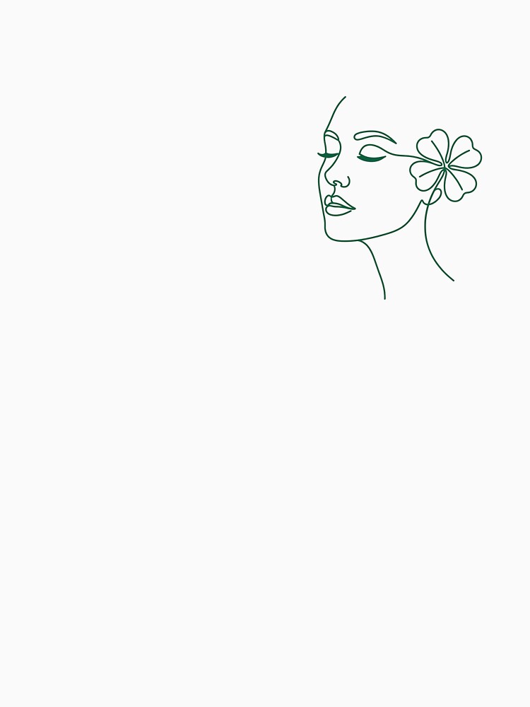 Aesthetic St Patrick's Day Clover Face Line Art by StickersPhotoPaintings