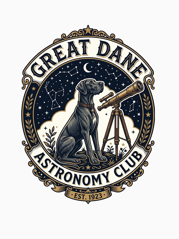Great Dane Astronomy Club Stargazing Telescope Space by PictoVibe
