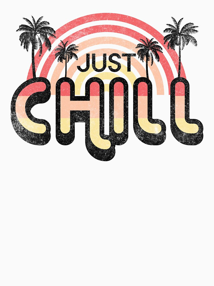 Just Chill Retro Vintage Beach Sunset Palm Trees by The secret storage room