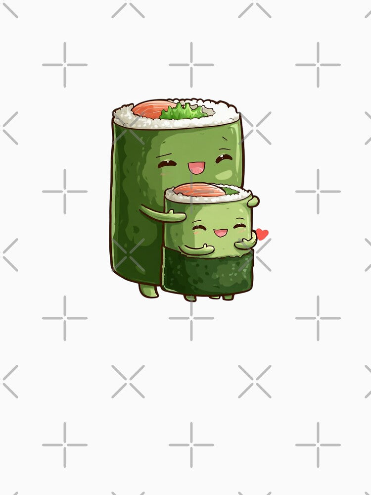 Kawaii Sushi Duo Whimsical Mother's Day Illustration by BigStar-Cart
