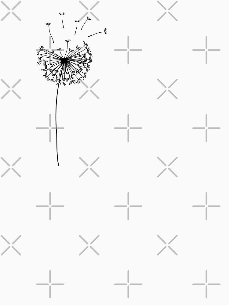Minimalist Dandelion Line Art – Botanical Illustration by alijun