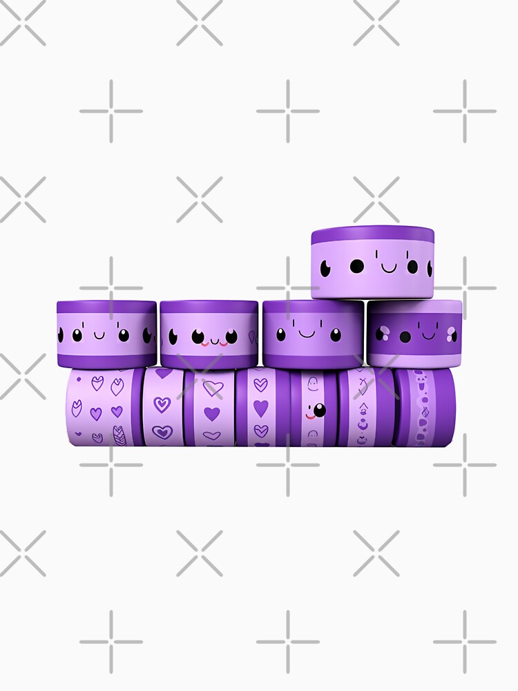 several rolls of purple tape with cute face by MilkyBerryShop
