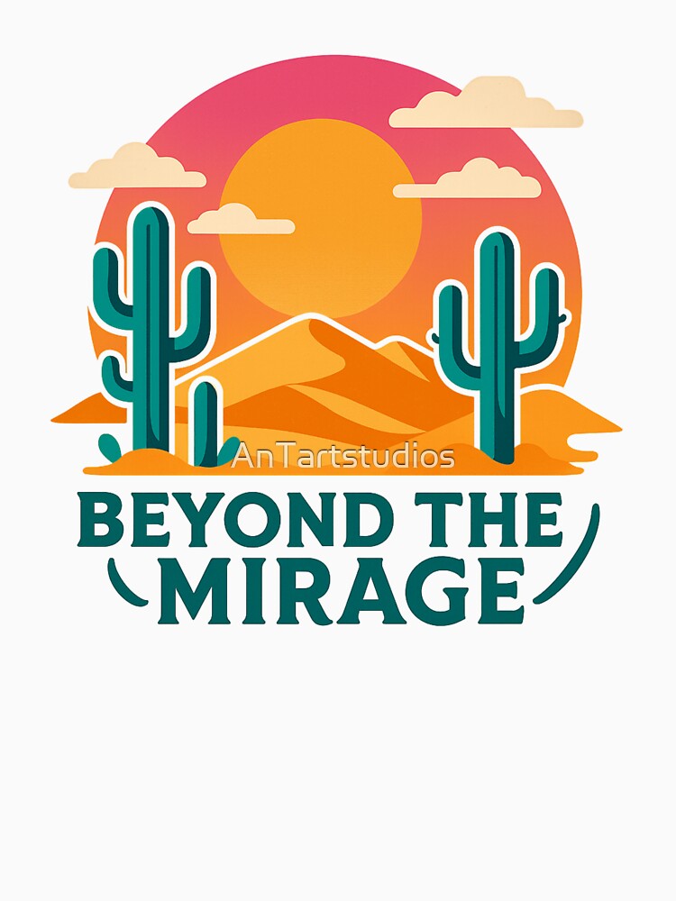 Beyond the Mirage Desert Sunset Cactus Boho Graphic Design by AnTartstudios