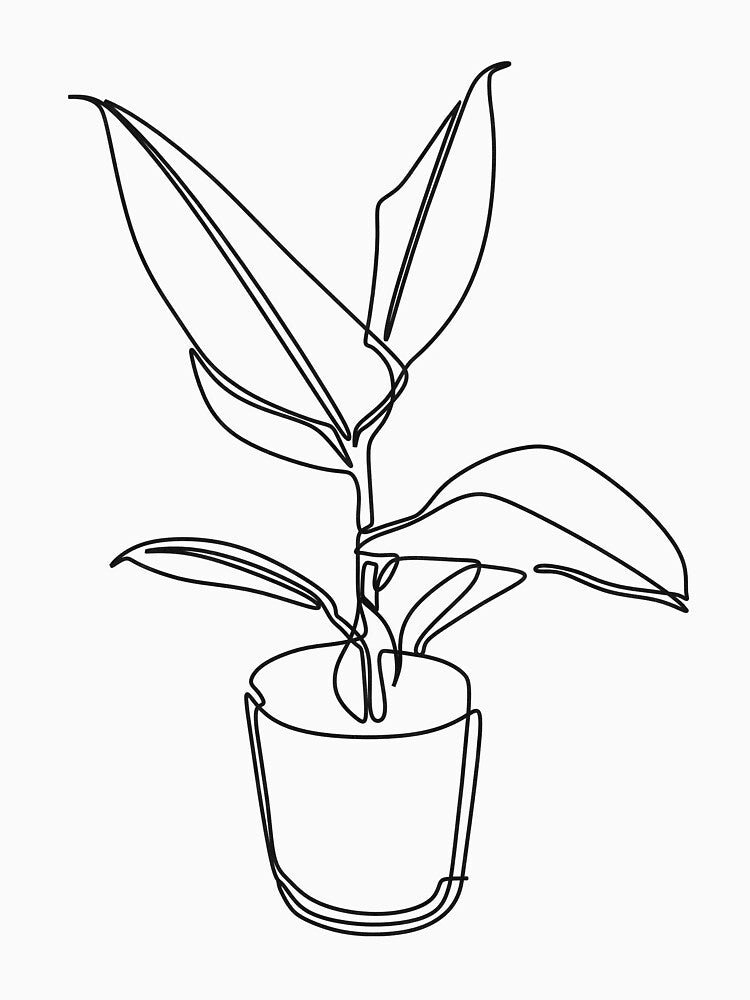 Line Art Potted Plant by GBREAL01