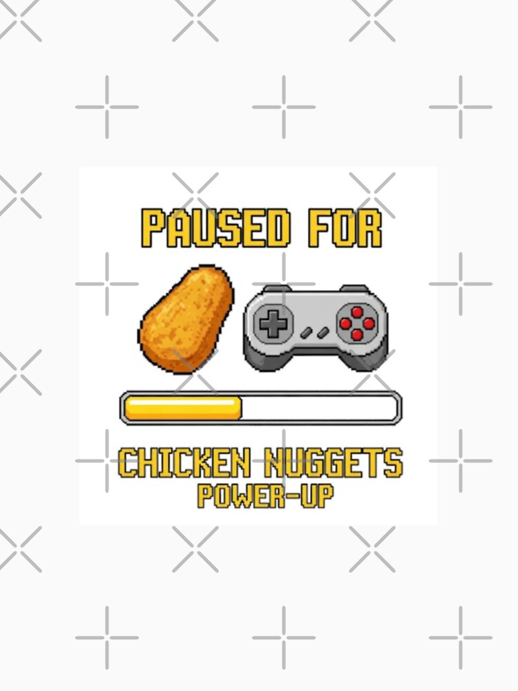 Chicken nugget Pixel art retro gaming gamer 8 bit level up food funny prank weird foodie lover by CheeseBlueprint